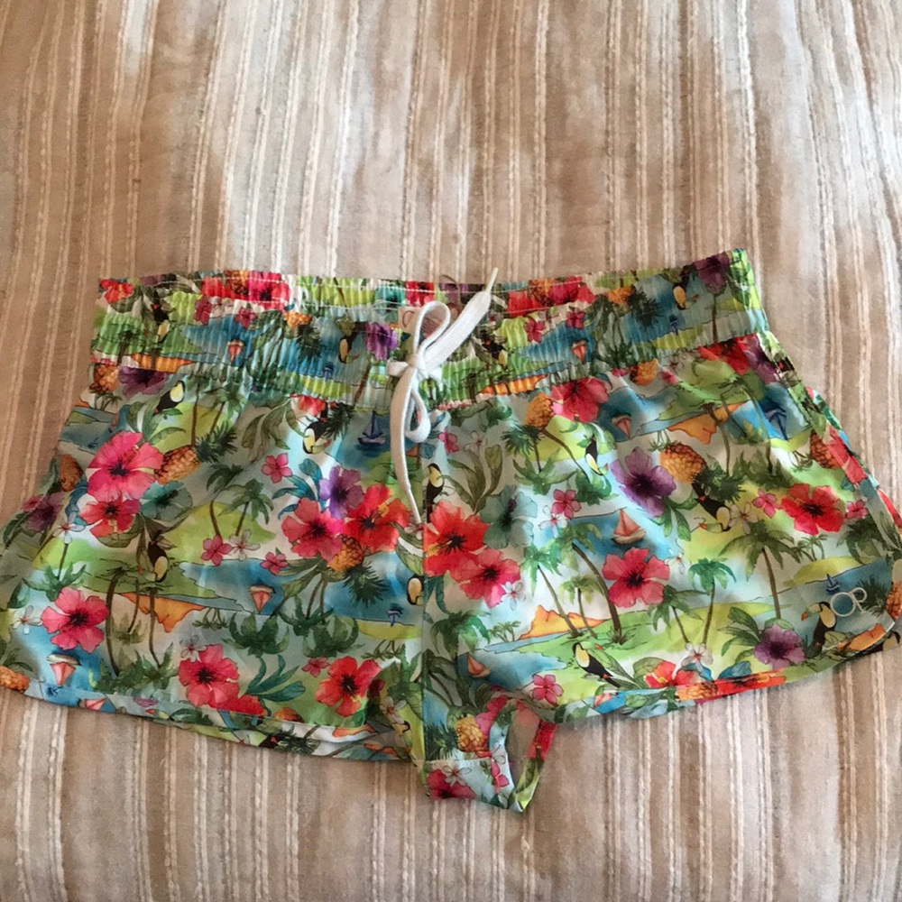 Tropical swim board shorts